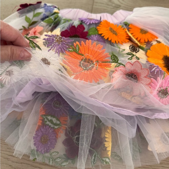 The Wishing Elephant Floral Tulle skirt size 5/6 - Picture 3 of 5